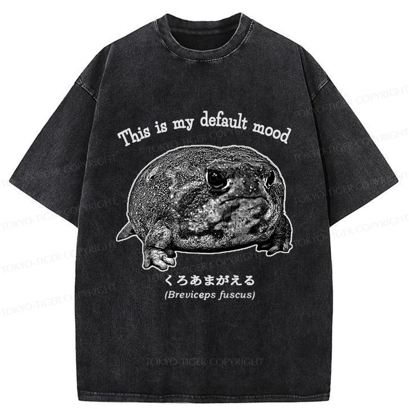 Tokyo-Tiger Funny Frog：This is My Default Mood Washed T-Shirt