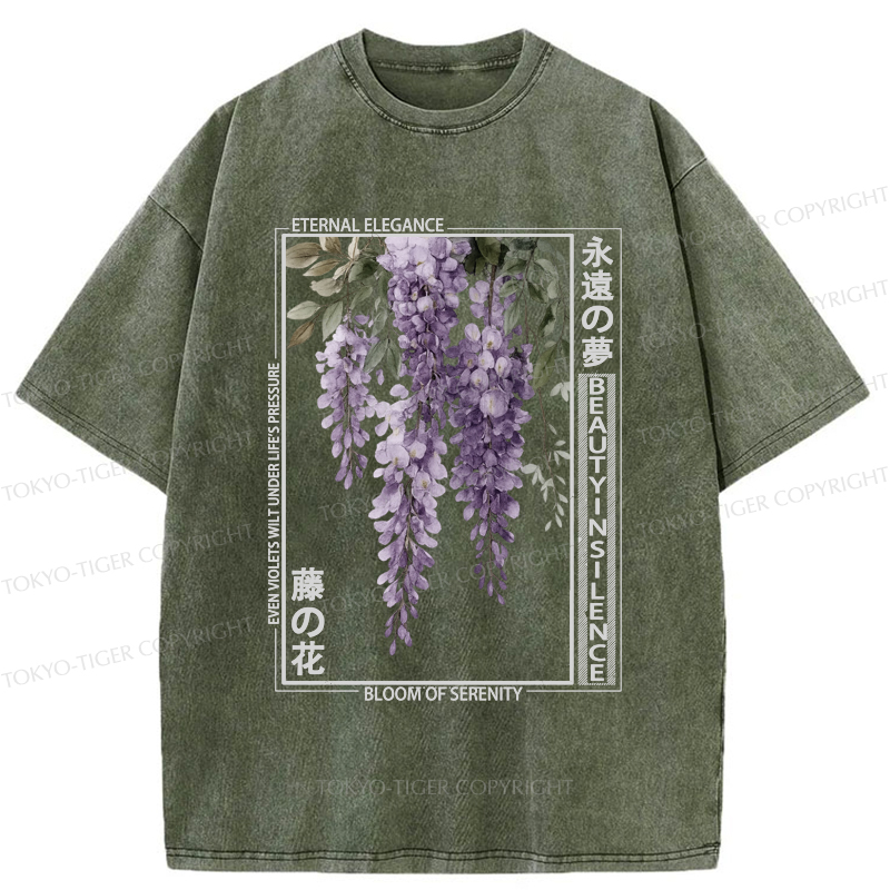 Tokyo-Tiger Whispers of the Wisteria Washed T-Shirt
