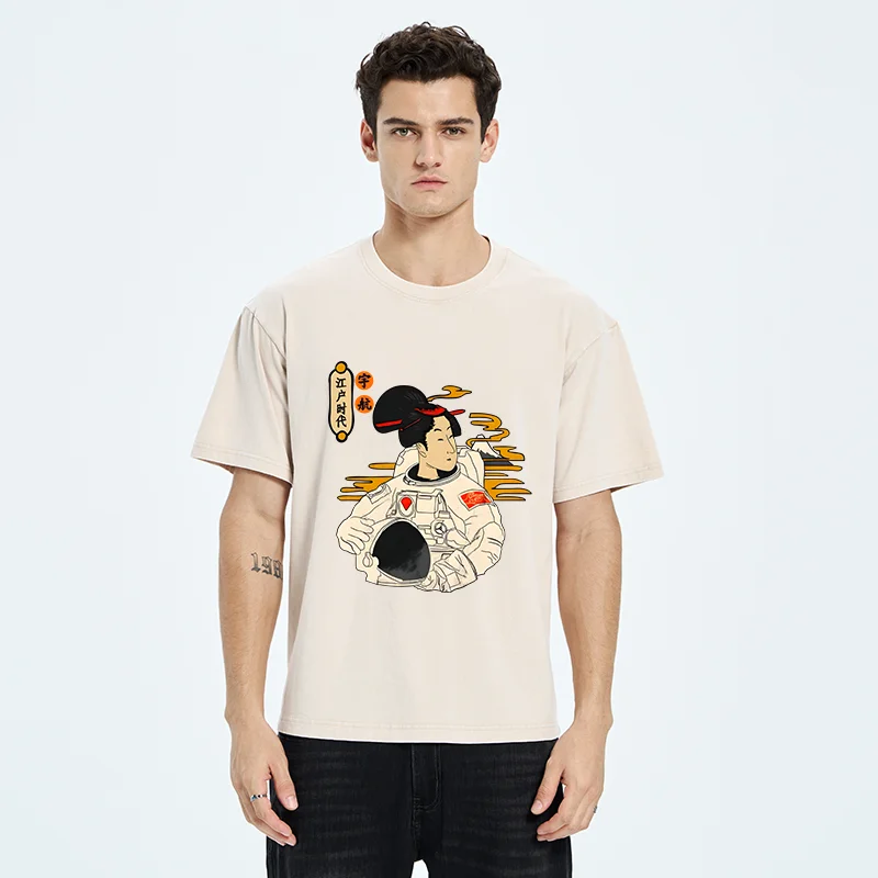 Tokyo-Tiger Geisha Astronaut Washed T-Shirt