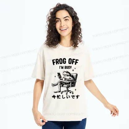 Tokyo-Tiger Busy Frog Funny Washed T-Shirt