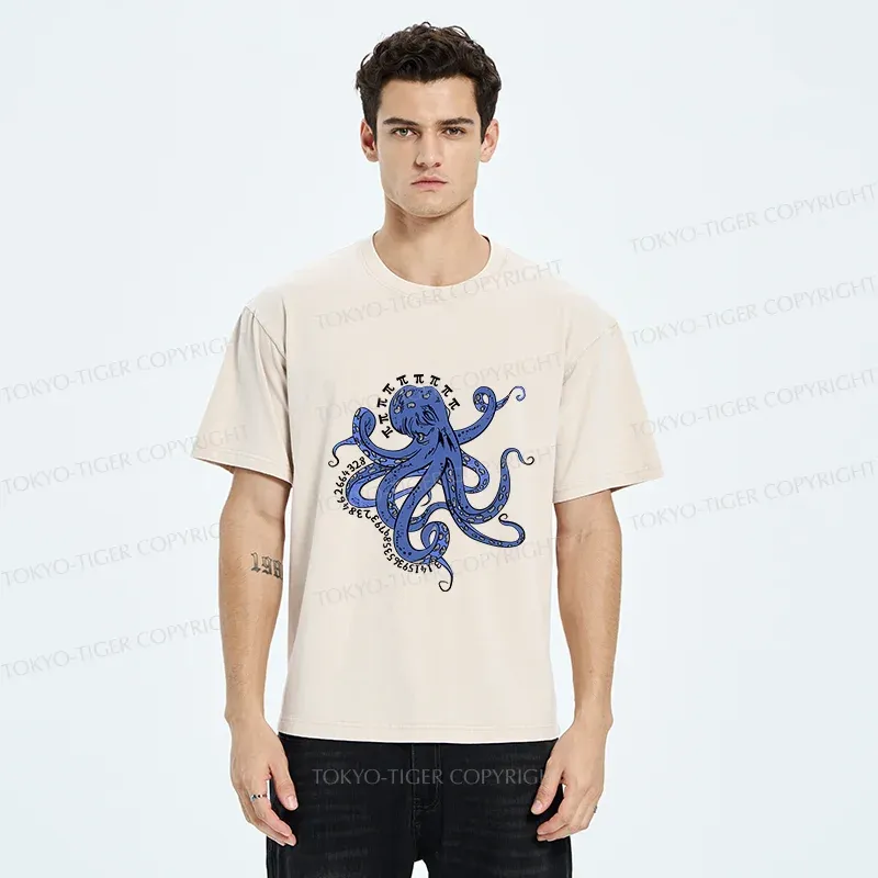 Tokyo-Tiger Pi Octopus Washed T-Shirt