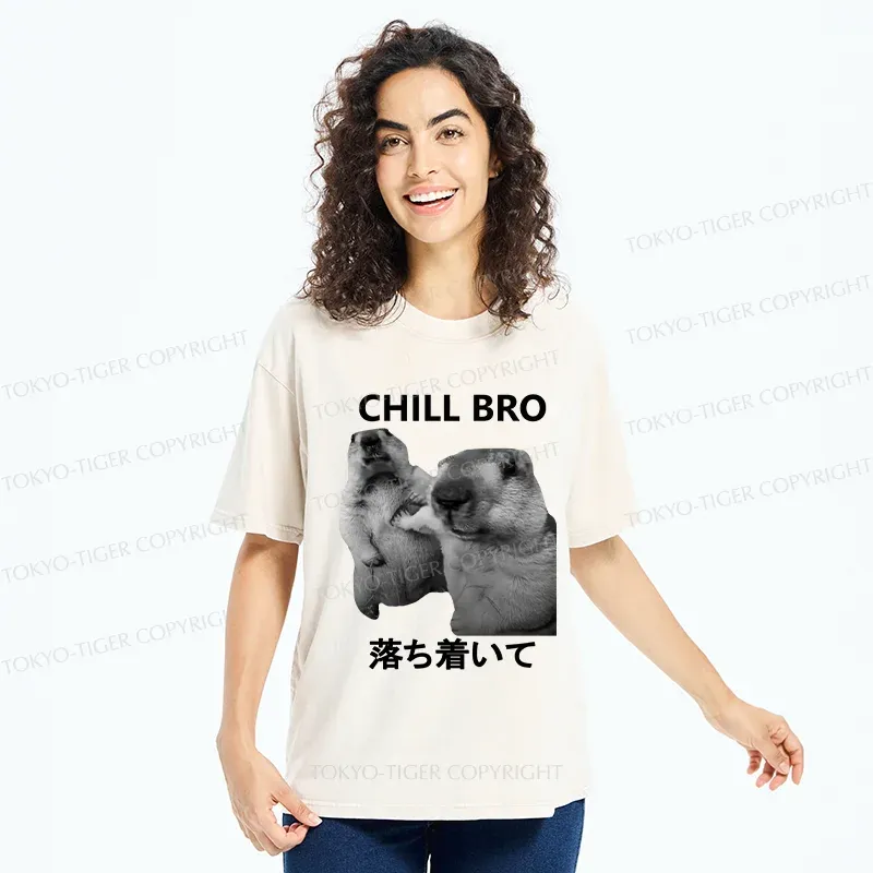 Tokyo-Tiger Calm Down Otter Washed T-Shirt