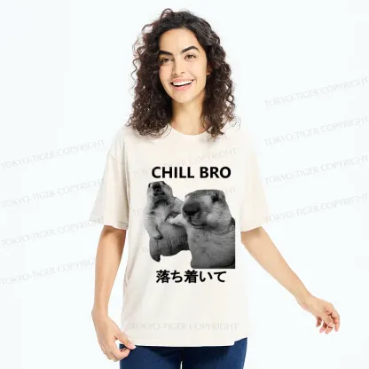 Tokyo-Tiger Calm Down Otter Washed T-Shirt