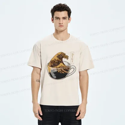 Tokyo-Tiger Coffee Wave Washed T-Shirt
