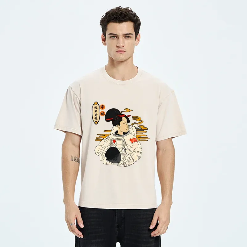Tokyo-Tiger Geisha Astronaut Washed T-Shirt