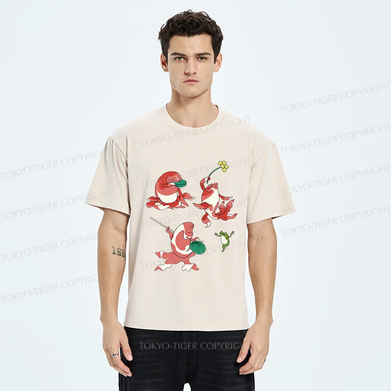 Tokyo-Tiger Fish Party Washed T-Shirt