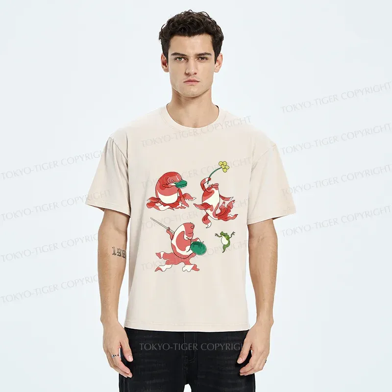 Tokyo-Tiger Fish Party Washed T-Shirt