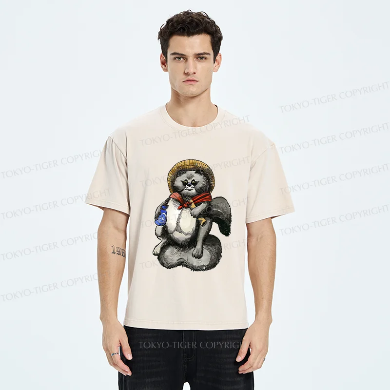 Tokyo-Tiger Japanese Mascot Washed T-Shirt