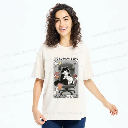 Tokyo-Tiger Funny Spoiled Cat Meme Comic Washed T-Shirt