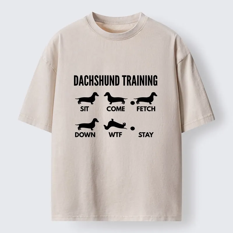 Tokyo-Tiger Chaotic Dachshund Commands Meme Washed T-Shirt Sale