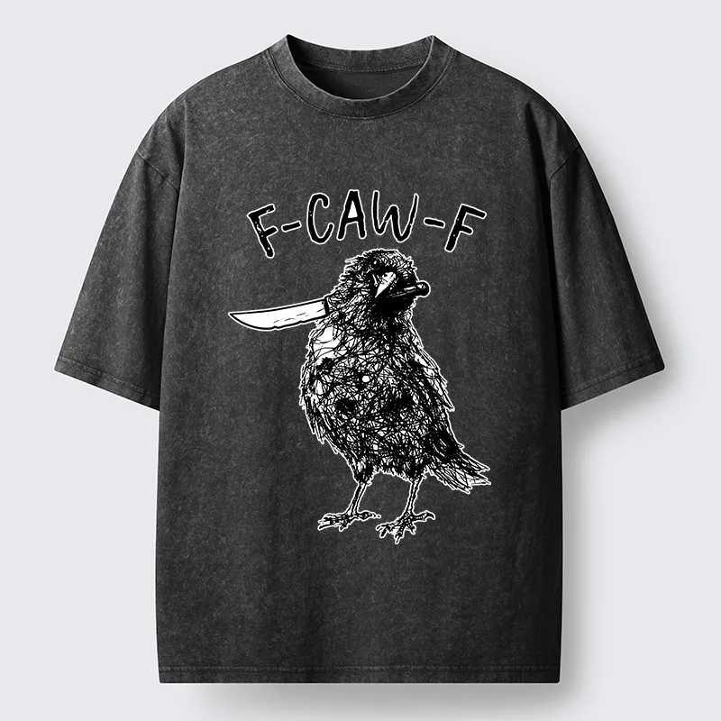 Tokyo-Tiger Angry Crow With A Knife Meme Washed T-Shirt