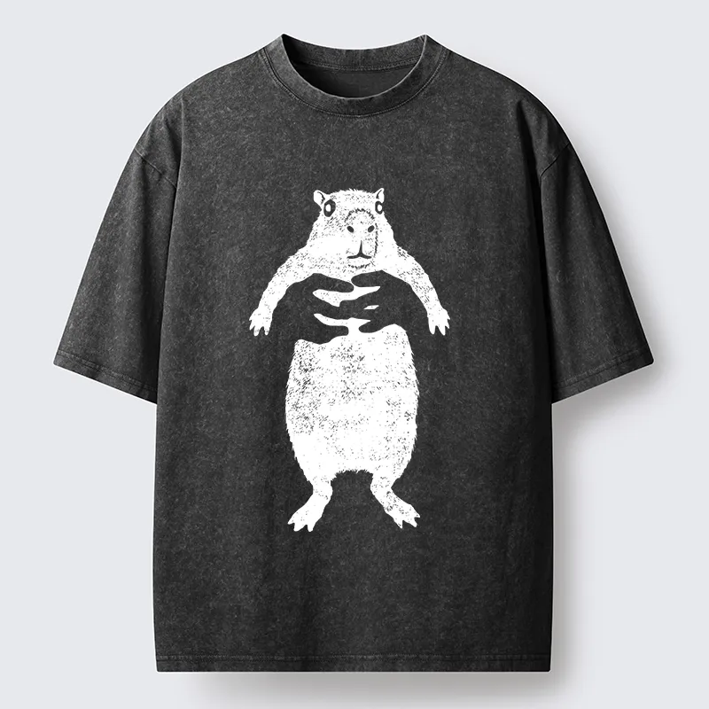 Tokyo-Tiger Cray Capy Capybara Meme Washed T-Shirt