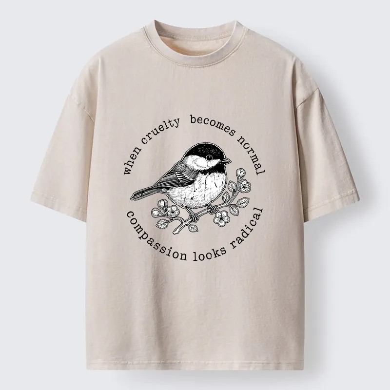 Tokyo-Tiger Anti Cruelty Bird Washed T-Shirt