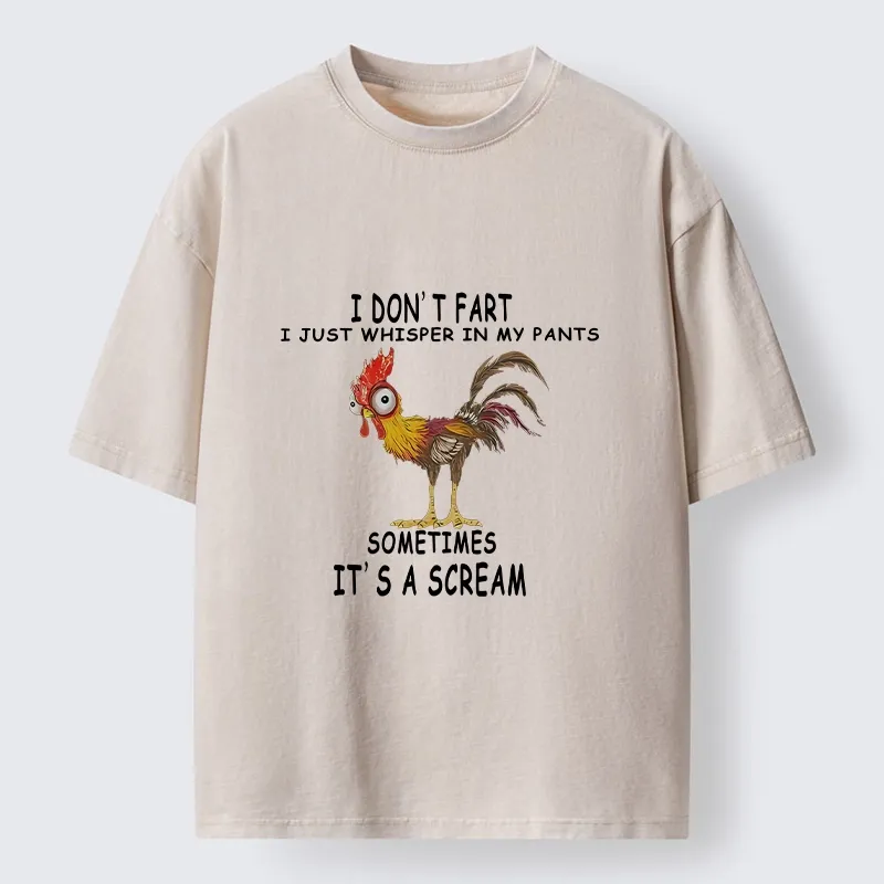 Tokyo-Tiger Funny Rooster Fart Meme Washed T-Shirt