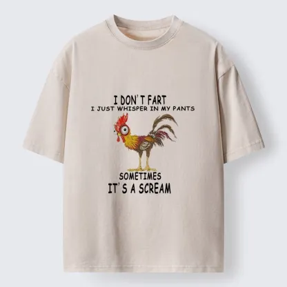 Tokyo-Tiger Funny Rooster Fart Meme Washed T-Shirt