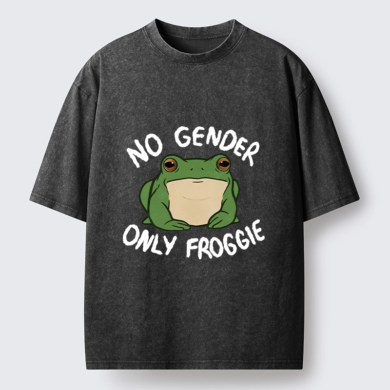 Tokyo-Tiger Funny Frog Declares Identity Freedom Washed T-Shirt