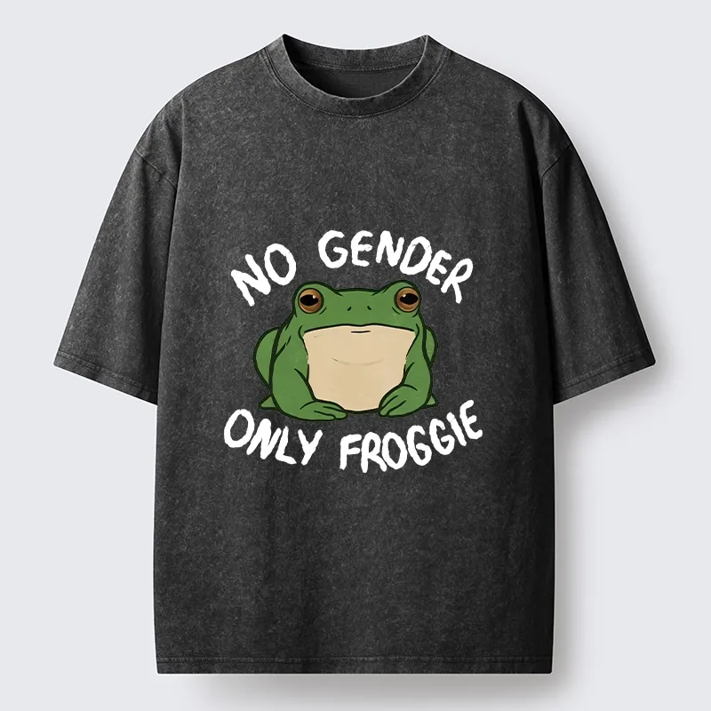 Tokyo-Tiger Funny Frog Declares Identity Freedom Washed T-Shirt