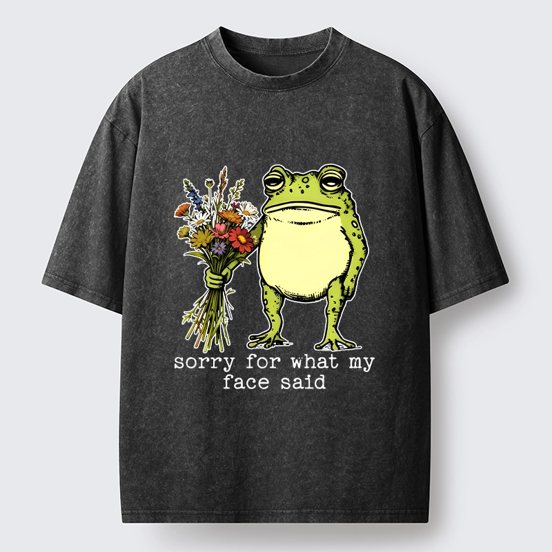 Tokyo-Tiger Frog Sorry Mode Activated Washed T-Shirt