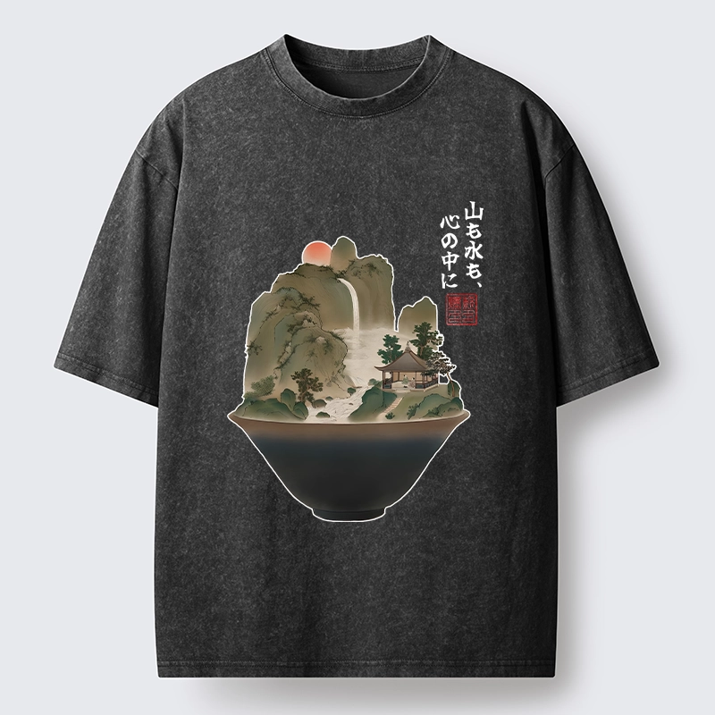 Tokyo-Tiger Bowl Of Zen Art Washed T-Shirt