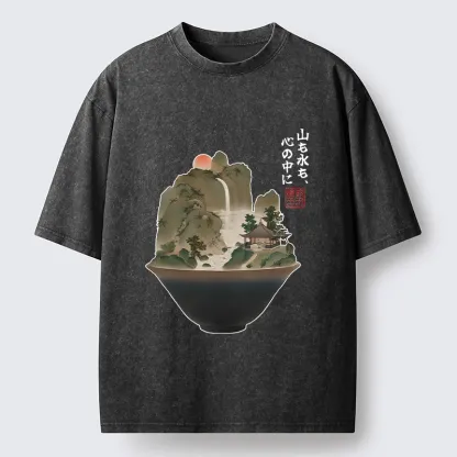 Tokyo-Tiger Bowl Of Zen Art Washed T-Shirt