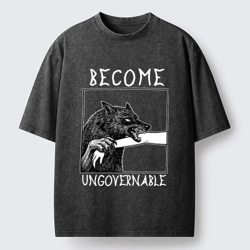 Tokyo-Tiger Meme Wolf Refuse To Be Tamed Forever Washed T-Shirt