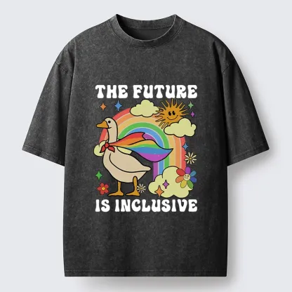 Tokyo-Tiger Rainbow Goose Future Love And Hope Washed T-Shirt