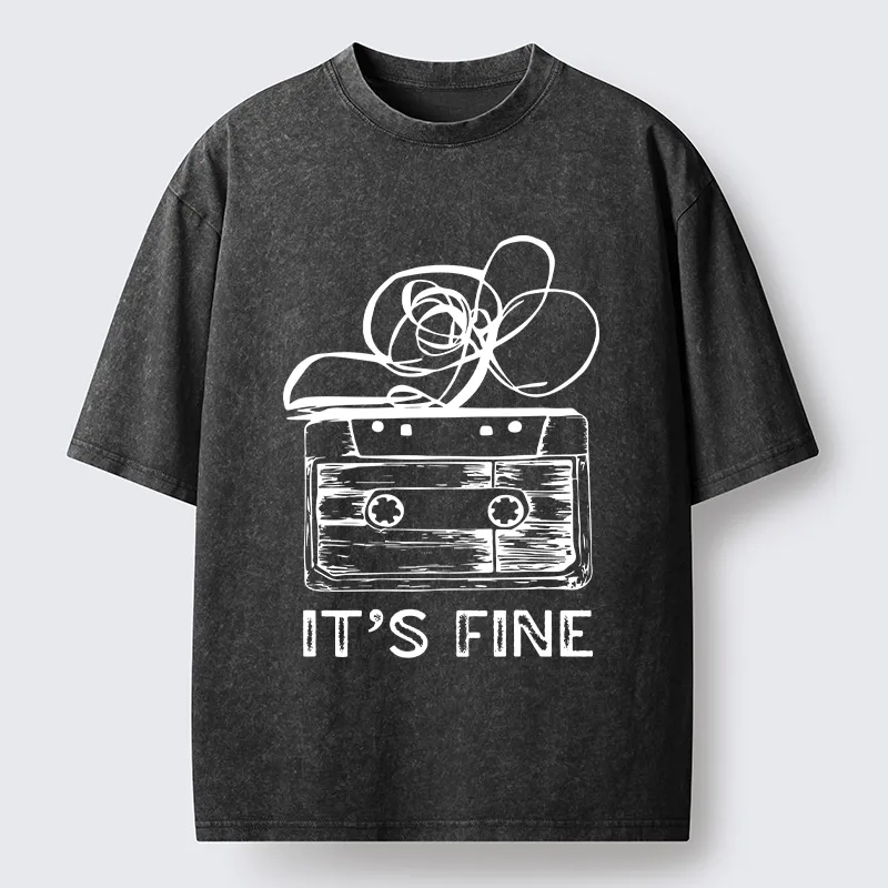 Tokyo-Tiger Cassette Fine Meme Washed T-Shirt