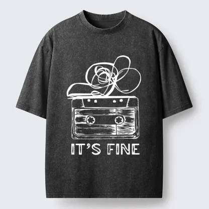 Tokyo-Tiger Cassette Fine Meme Washed T-Shirt