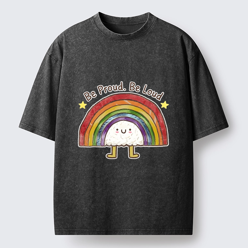 Tokyo-Tiger Rainbow Rice Ball Pride Art Washed T-Shirt