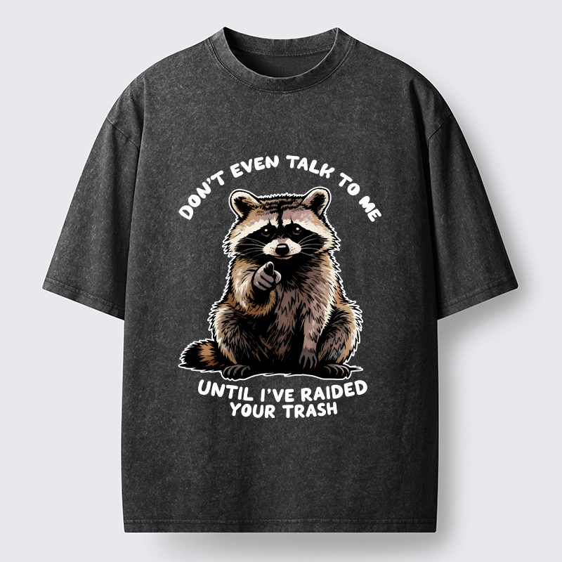 Tokyo-Tiger Don't Talk To Me Raccoon Vibe Washed T-Shirt