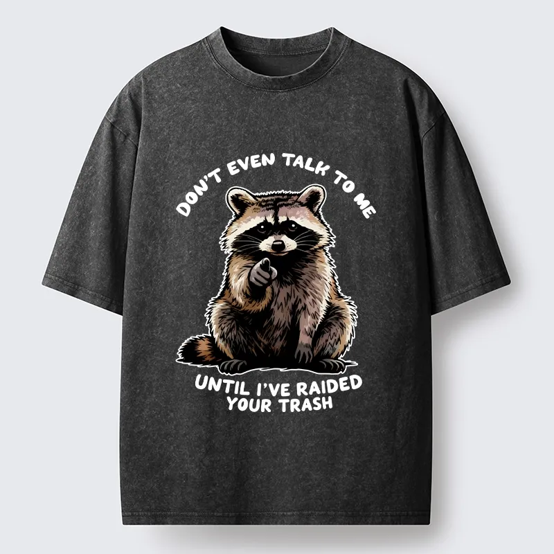 Tokyo-Tiger Don't Talk To Me Raccoon Vibe Washed T-Shirt