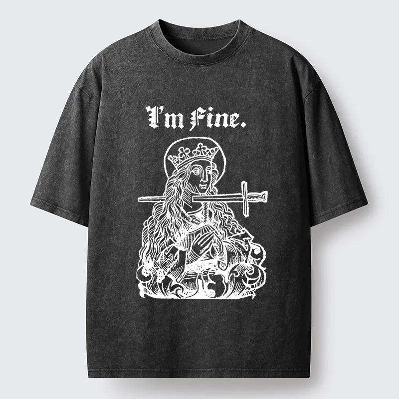 Tokyo-Tiger Medieval Lady Im Fine Vibe Washed T-Shirt