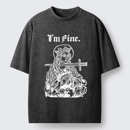Tokyo-Tiger Medieval Lady Im Fine Vibe Washed T-Shirt