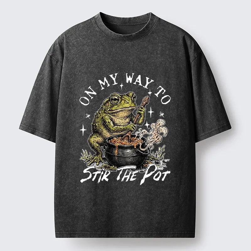 Tokyo-Tiger Frog On My Way To Stir The Pot Washed T-Shirt Sale