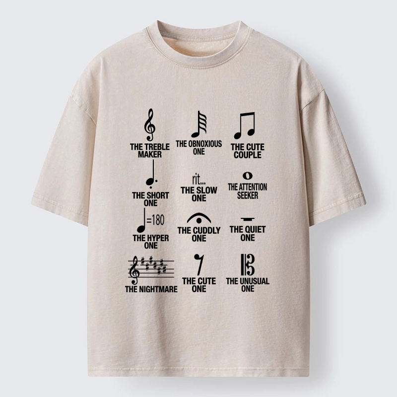 Tokyo-Tiger Musician With Note Types Washed T-Shirt