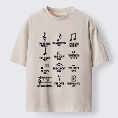 Tokyo-Tiger Musician With Note Types Washed T-Shirt