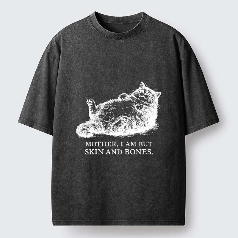 Tokyo-Tiger Chonky Cat Begging For Food Washed T-Shirt