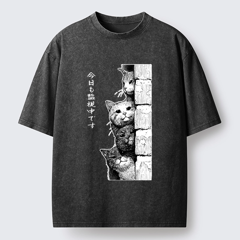 Tokyo-Tiger Cats Are Watching You Always Washed T-Shirt