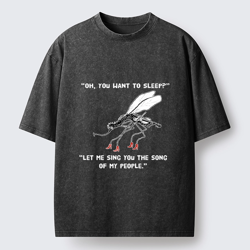 Tokyo-Tiger Annoying Mosquito At Night Washed T-Shirt