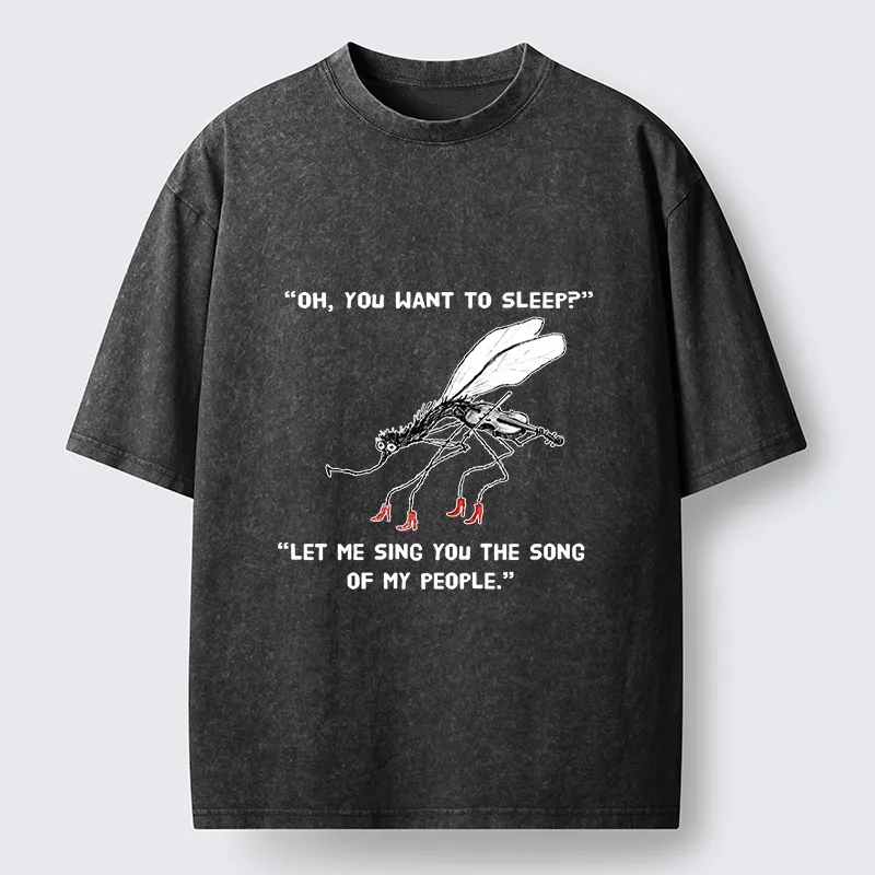Tokyo-Tiger Annoying Mosquito At Night Washed T-Shirt