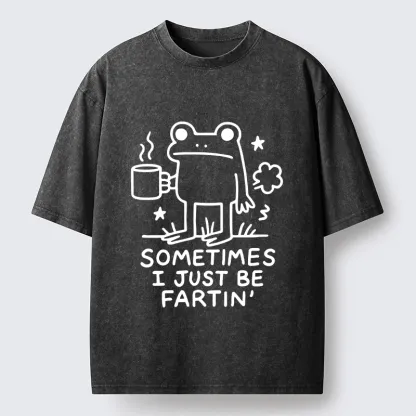 Tokyo-Tiger Sometimes A Frog Just Needs To Fart Washed T-Shirt