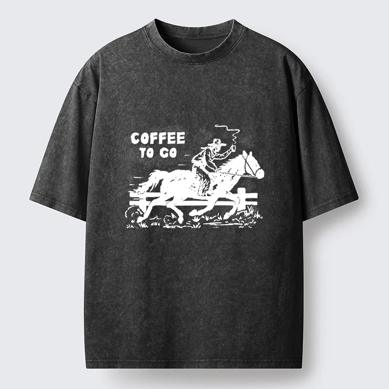 Tokyo-Tiger Cowboy With Coffee To Go Washed T-Shirt
