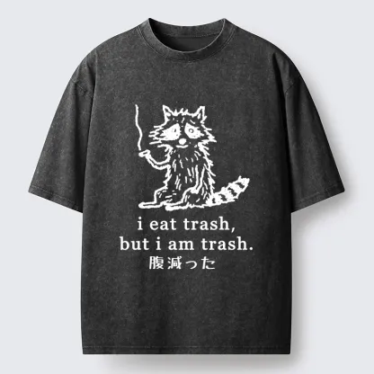 Tokyo-Tiger Raccoon’s Trashy Lifestyle Washed T-Shirt