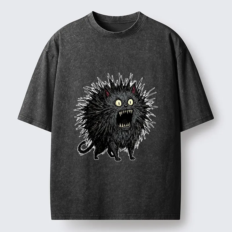 Tokyo-Tiger Feral Cat Having A Total Meltdown Washed T-Shirt