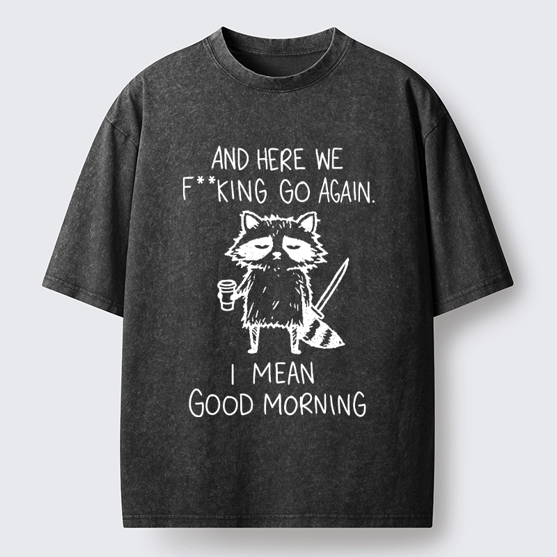 Tokyo-Tiger Coffee First Questions Later Raccoon Washed T-Shirt