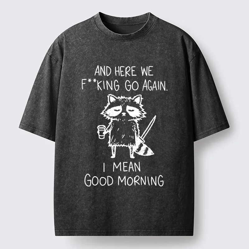 Tokyo-Tiger Coffee First Questions Later Raccoon Washed T-Shirt