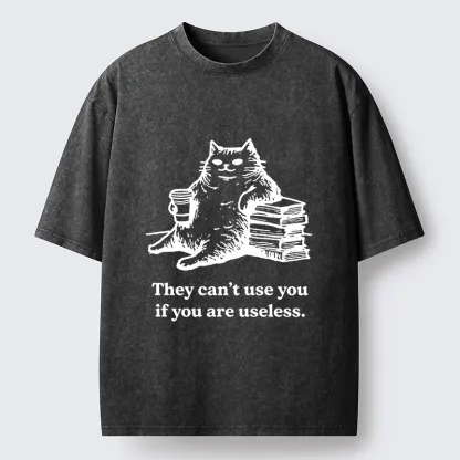 Tokyo-Tiger Cat Proving Uselessness Is A Superpower Washed T-Shirt