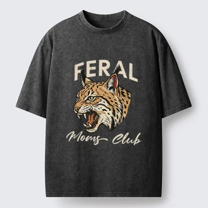 Tokyo-Tiger Lynx Roaring For Mom Power Washed T-Shirt