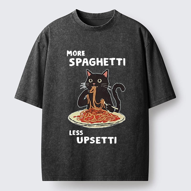 Tokyo-Tiger More Spaghetti Less Upsetti Cat Washed T-Shirt