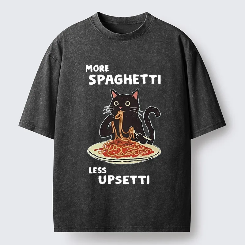 Tokyo-Tiger More Spaghetti Less Upsetti Cat Washed T-Shirt